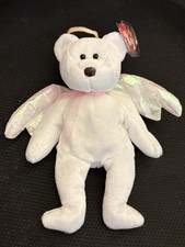 1998 Ty Beanie Babies - Halo - the Angel Bear - With Tags in Protector -Retired