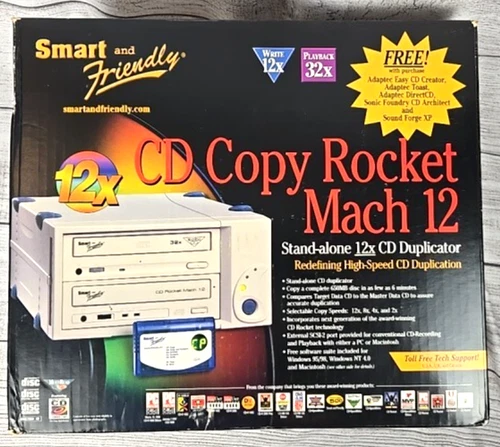 HTF Smart & Friendly CD Copy Rocket Duplicator Stand Alone 12X Mach 12 Parallel