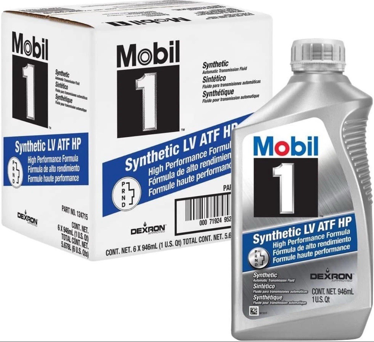 Mobil 1 Full Synthetic LV ATF HP, Case of 6 - 1 Quart Bottles | 124715 OEM