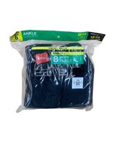 Hanes Big  Tall Men's black Ankle Socks shoe size 12-14 8 pair