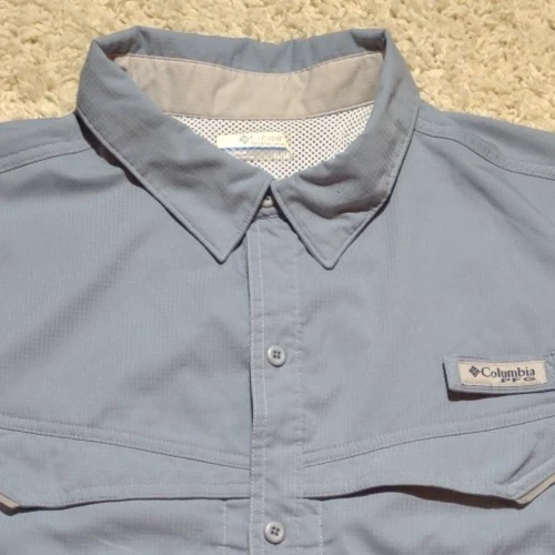 Columbia PFG Men's XL Shirt Button Down UPF 30 Vented Blue Fishing Outdoor - Image 4 of 4