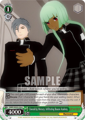 Emerald & Mercury: Infiltrating Beacon Academy - RWBY/WX03-034 - C Near Mint Wei