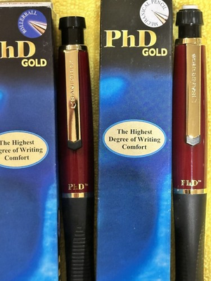 #ad Sanford PhD Gel Ink Pen amp; .7mm Pencil boxsed set Black Cherry amp; 18K GoldRARE $110.00