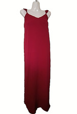 Pretty Garden Women’s Red Sleeveless Spaghetti Strap Maxi Dress Size L W004
