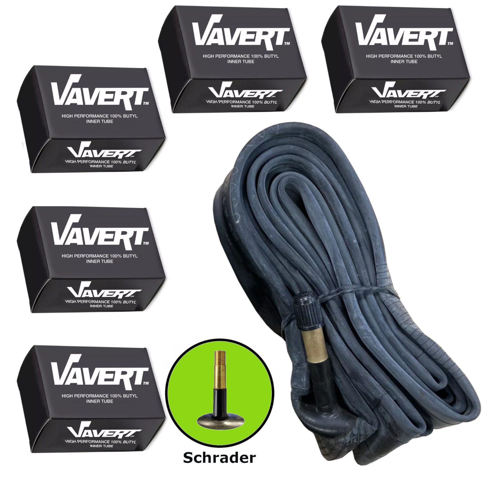 27.5"" x 1.75-2.125 Mountain Bike Inner Tubes - Schrader Valve (Pack of 5)