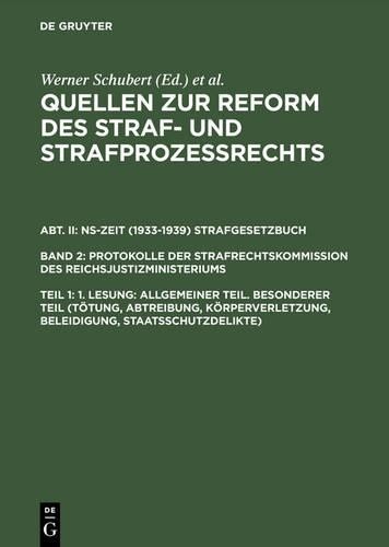 Werner Schubert Quellen zur Reform des Straf- und Strafprozeßrechts,  (Hardback)