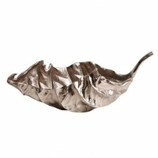 Aluminiumschale in Blattform Handgearbeitet Dekotablett in Blattform Modern