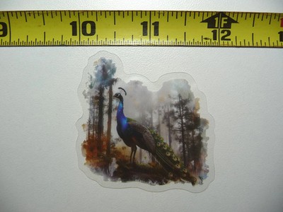 STANDING PEACOCK SMALL STICKER DECAL WILDLIFE COLORFUL ZOO FUNNY