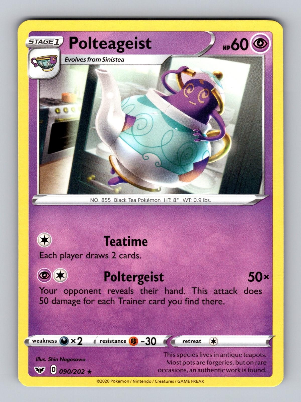 Polteageist 090/202 Rare Sword & Shield Pokemon Near Mint