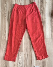 Vintage 80s 90s 100 Silk Embroidered Straight Leg High Waist Trousers Pants S8