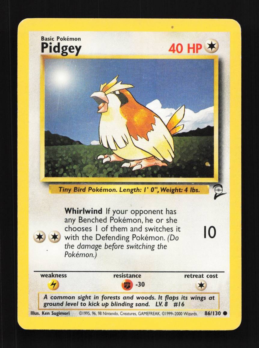 Pidgey 86/130 HP Base Set 2 English Pokemon Card TCG