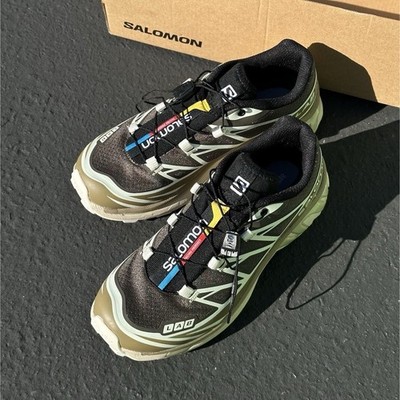 Salomon S/LAB  Running Shoes Mesh Black Beige White US W 6, M 5 Quicklace