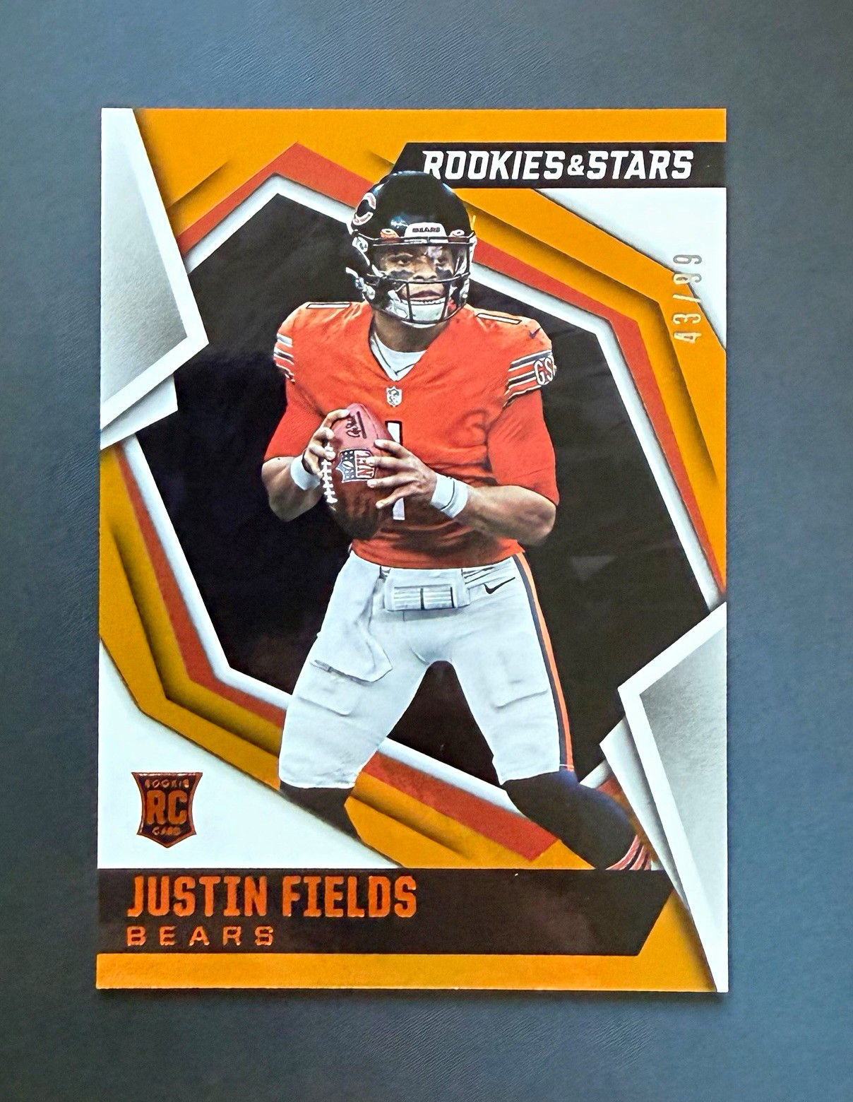 Panini 2021 Rookies & Stars Rookies Justin Fields Bears Orange 43/99 RC #104