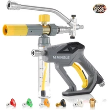 High-Efficiency Pressure Washer Gun with Mini Foam Cannon & 5 Nozzle Tips