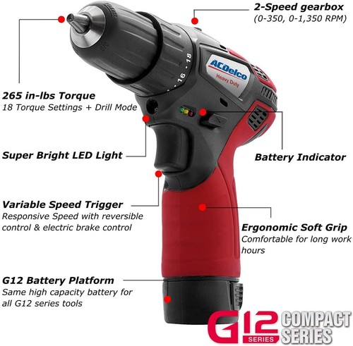 ACDelco G12 Series 3-Tool Cordless Combo 3/8" Brushless Ratchet Wrench + 2-Sp... - Picture 5 of 9