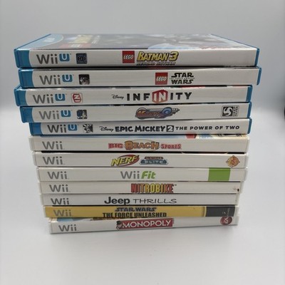 Lot Of 12 Wii and Wii U Games TESTED Infinity Lego Star Wars Epic Mickey