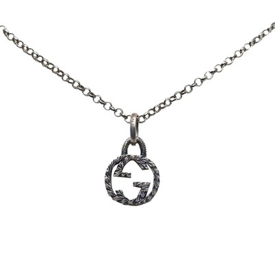 Gucci Interlocking G Necklace Silver SV925 Women's GUCCI GZl17mjh