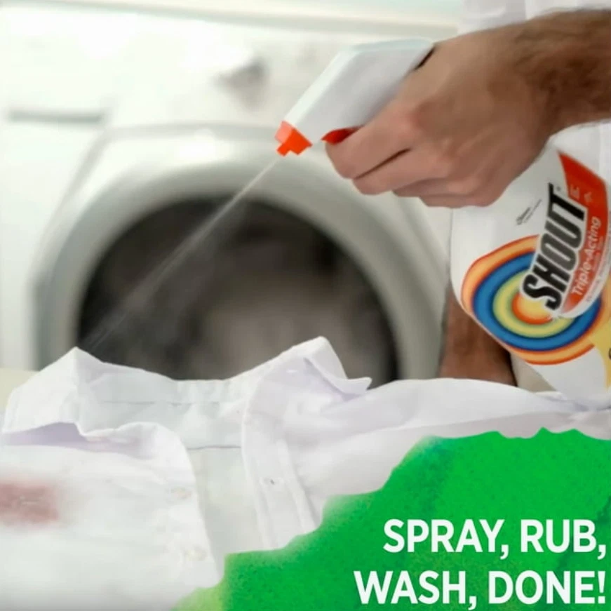 2-PK Shout Triple-Acting Laundry Stain Remover 128 floz refill + 22 floz trigger - Image 4 of 4