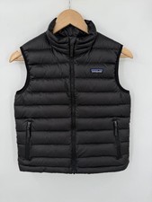 Patagonia Down Sweater Puffer Vest Boys Medium 10 Black Insulated EUC