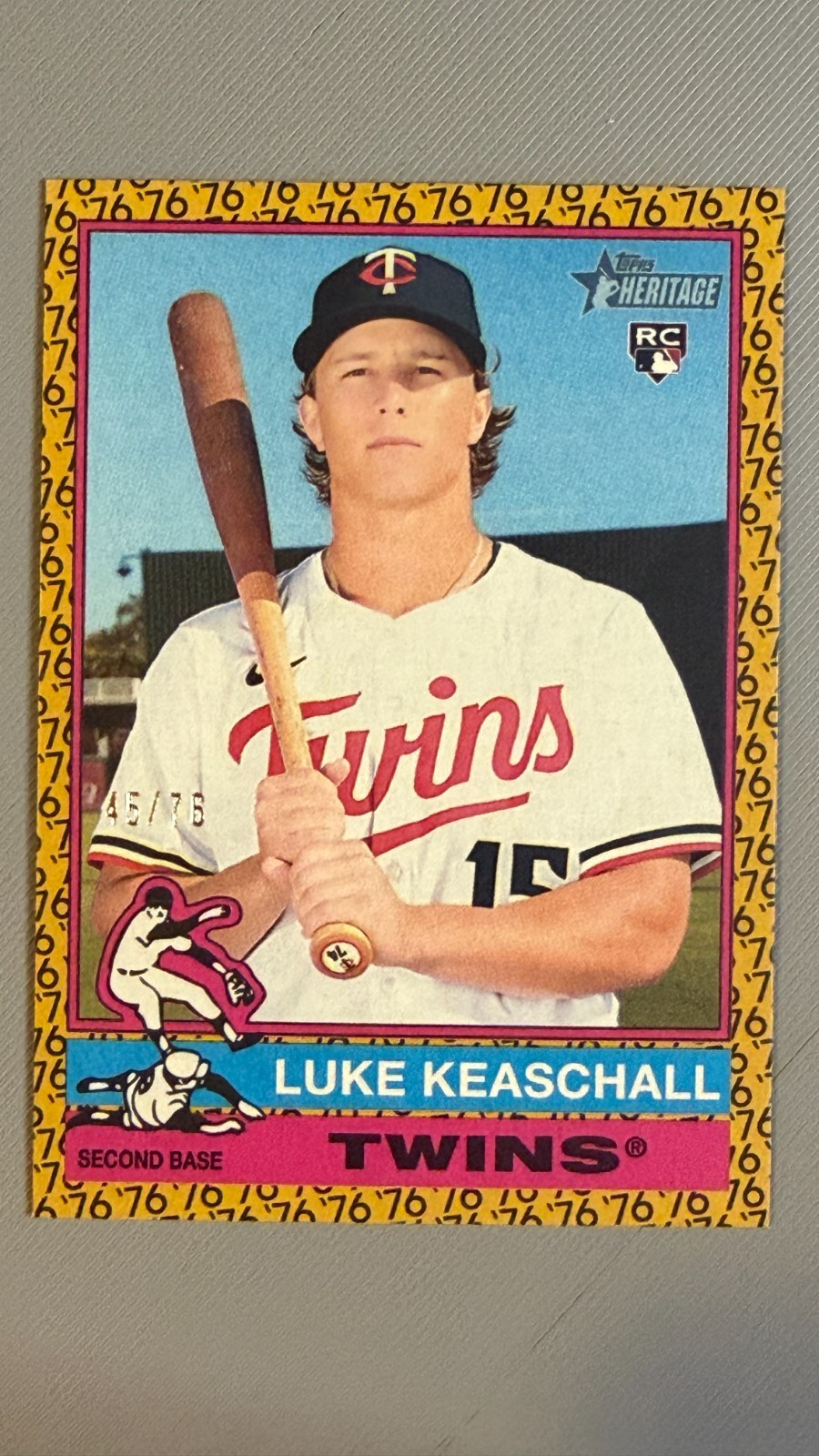 2025 Topps Heritage High Number Color of the Year /76 #614 Luke Keaschall RC