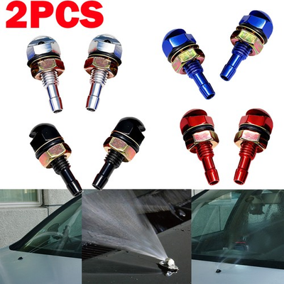 #ad 2Pack Universal Vehicle Aluminum Windshield Wiper Water Jet Spray Washer Nozzle $10.89