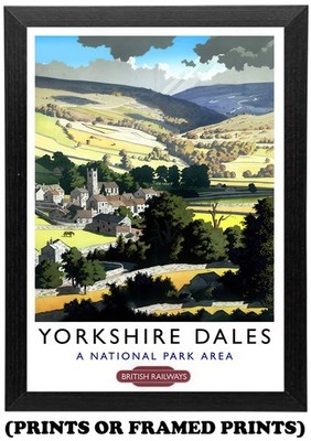 Yorkshire Dales Vintage Eisenbahn Bild A5 A4 A3 Druck / gerahmtes Poster #790