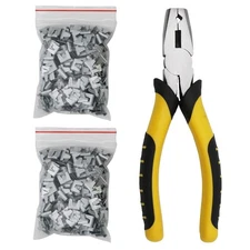 Wire Cage Buckle Pliers with 600 Wire Cage Clips Wire Cage Fasten Clips Buckl...