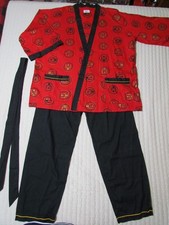 Vintage KABUKI Sleepwear by Weldon Pajama Set Unisex XL / D Asian motif 1960-70s