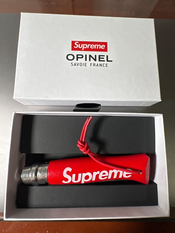 Supreme Opinel Inox No.08 Folding Knife Red Handle w/ Box France made