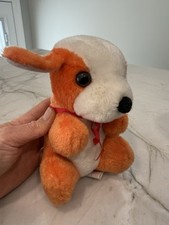 Vintage Shalom Toy Co Dog Plush Stuffed Animal Sitting 7"