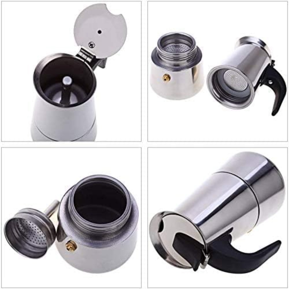 Stainless Steel Stovetop Espresso Mocha Coffee Maker Percolator Pot 100ml