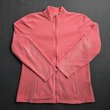 L.L. Bean Women M Reg Pink Classic Fleece Jacket Lightweight Full Zip