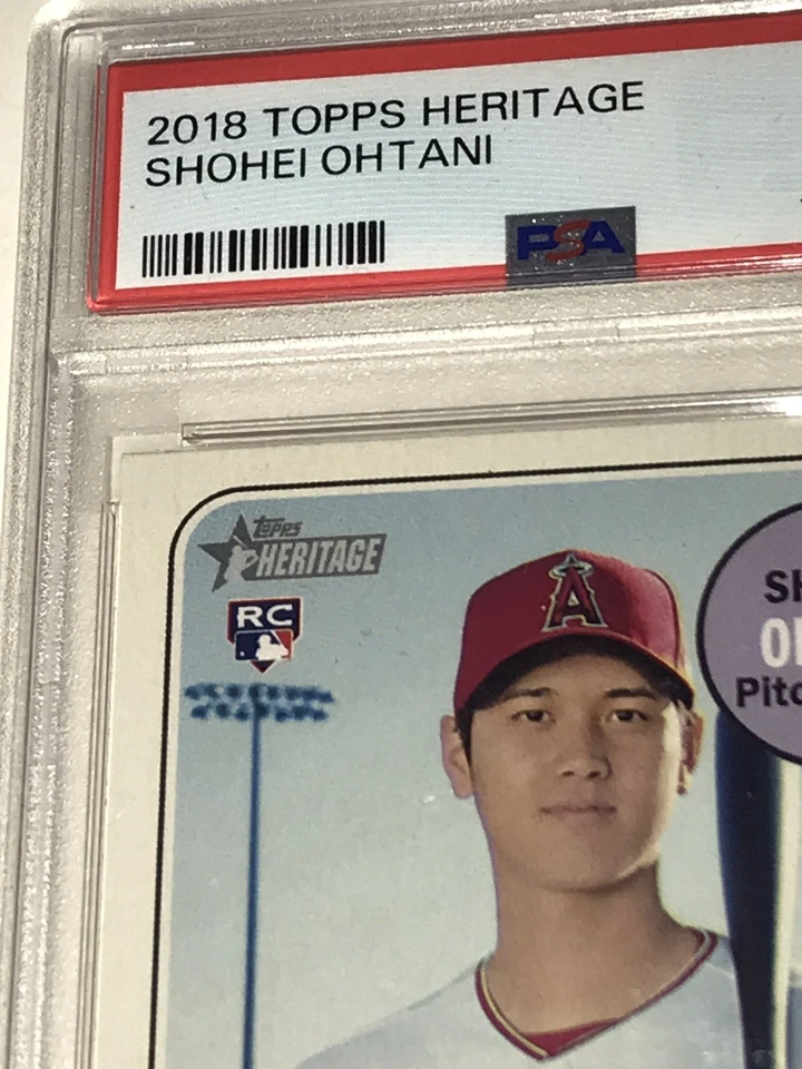 Shohei Ohtani 2018 Topps Heritage 600 PSA NM-Mint 8 MVP 50/50 RC Rookie - Image 4 of 4