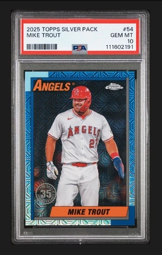2025 Topps Silver Pack Mike Trout #54 Angels PSA 10 GEM MINT Pop 2