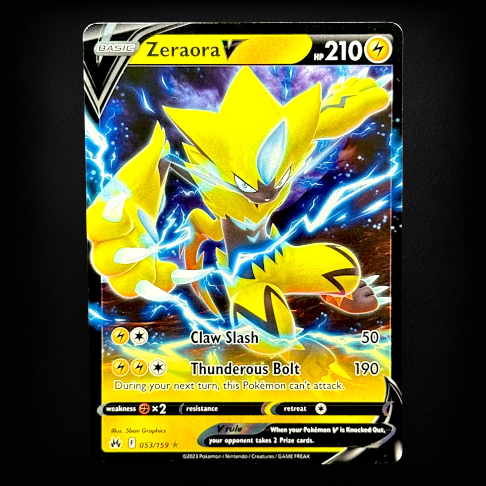 Pokemon TCG Crown Zenith Zeraora V #053/159 Ultra Rare NM
