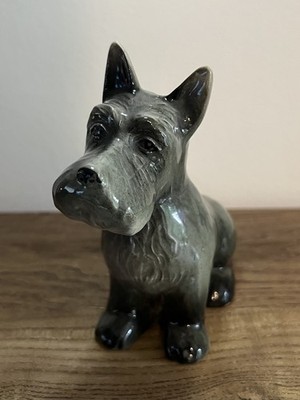 Vintage China Scottish Terrier Hund Figur 60er Jahre. Bezauberndes Gesicht! 