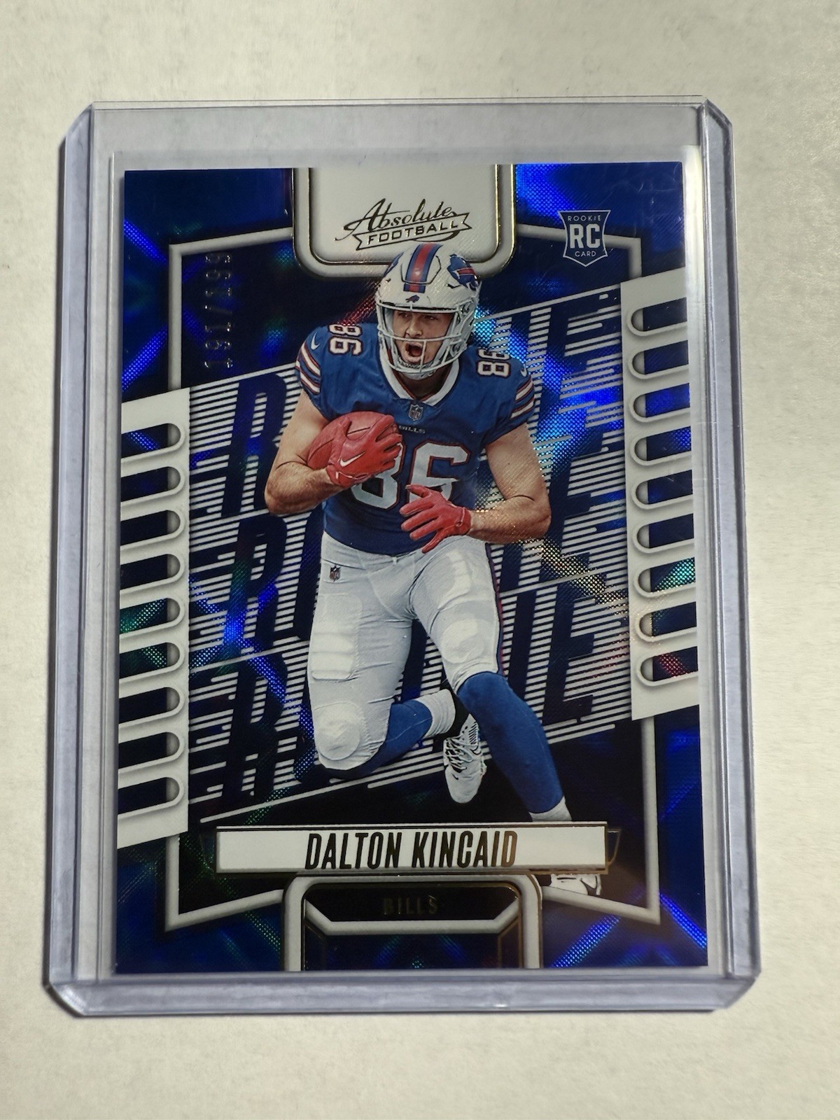 Dalton Kincaid 2023 Panini Absolute #113 Blue Diamond Prizm Rookie Card 191/199