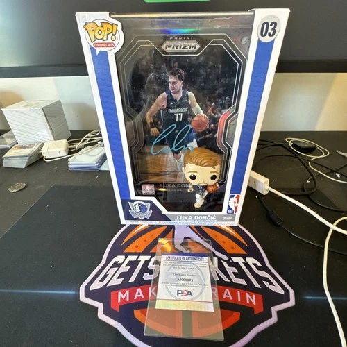 Luka Doncic Autographed NBA Dallas Mavericks Jumbo Funko 03 PSA Certified