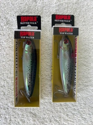 Lot of ''2'' RAPALA SSW-11 HS SKITTER WALK TOPWATER LURE IN SPWCKLED TROUT New