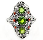 1CT  Peridot 925 Sterling Silver Filigree Ring Jewelry Sz 6  — photo 1