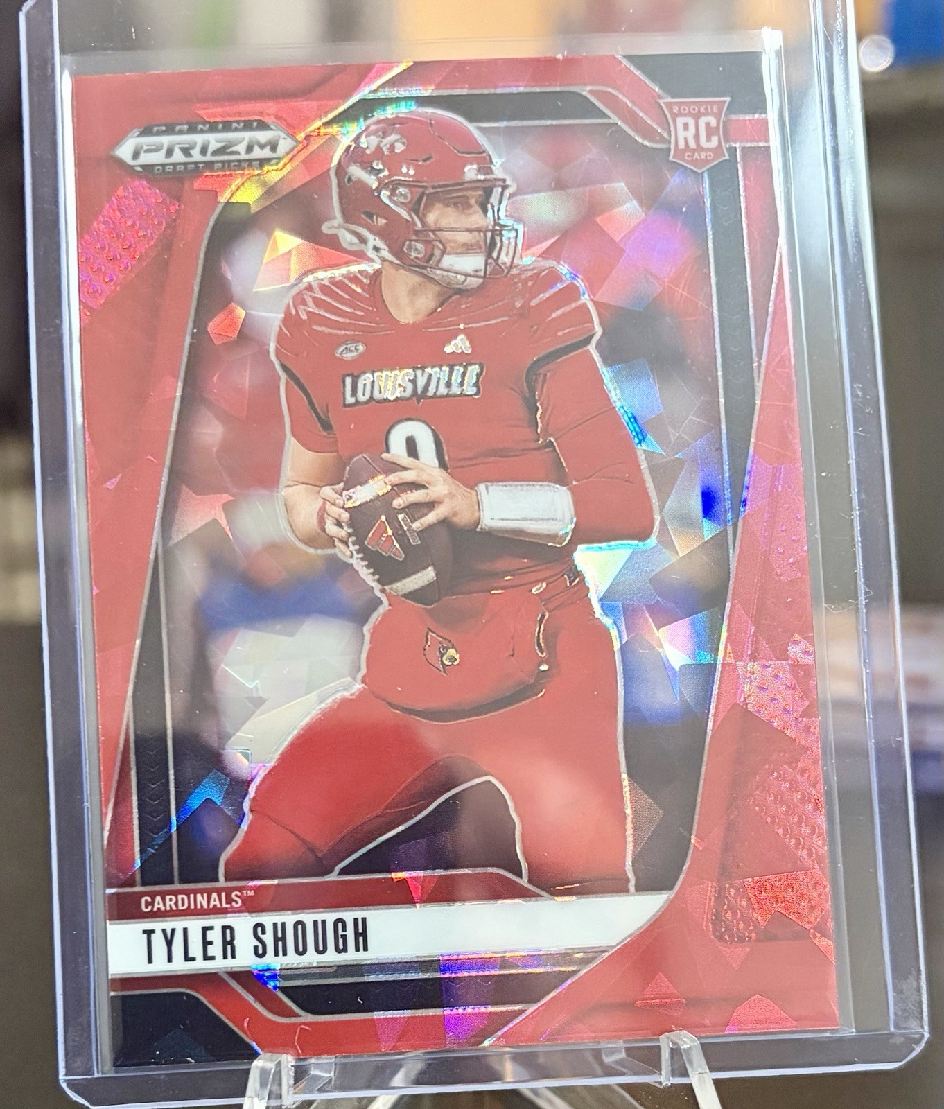2025 Panini Prizm Draft Picks Tyler Shough RC Red Ice Rookie #49 Cardinals