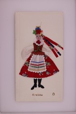 1977 Krakow Poland Fabric Doll Greeting Card Folk Costume