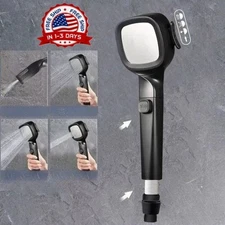 RV Hand Held Shower Head On Off Switch black 4 Spray Water Pressure Hose Camper