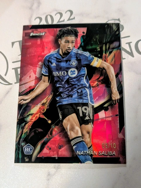 2024 Topps Finest MLS  Nathan Saliba 🇨🇦 Black Refractor /10 RC CF Montreal ⚜️⚽