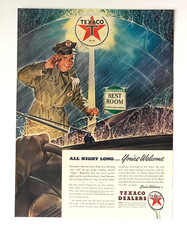 1941 Texaco Dealers Advertisement Service Gas Station Rest Room Vtg Print AD