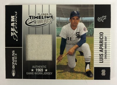 2003 Donruss Team Heroes LUIS APARICIO #TT-14 Timeline Threads GU Jersey # /69