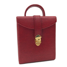 Travel Jewelry Case Handled Organizer Lined Sections Faux Croc Red Solid