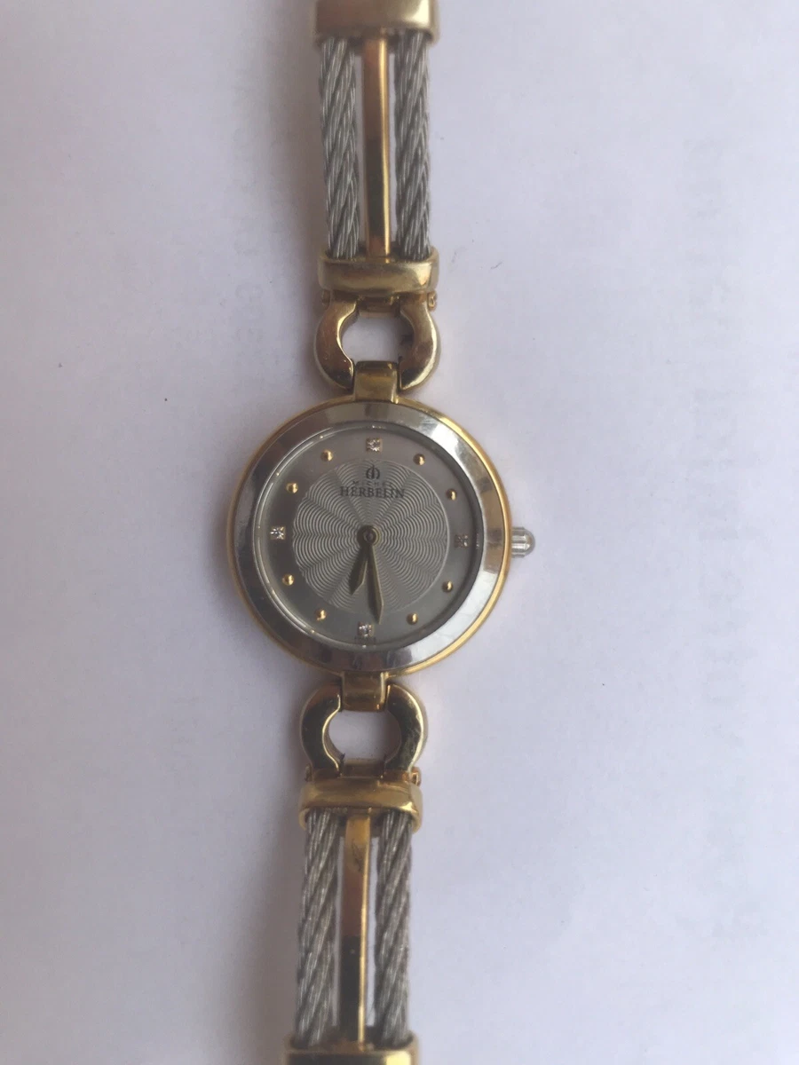 MONTRE LUXE FEMME VINTAGE PLAQUE OR HERBELIN MOD LE