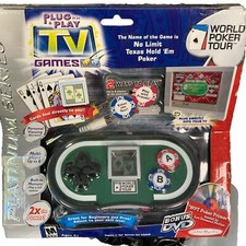 Jakks Pacific World Poker Tour Plug Play TV Game, No Limit Texas Hold Em New