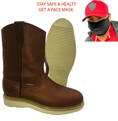 brown slip on work boots